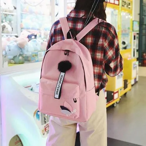 가벼운 여성 캔버스 백팩 초등학생 무지  가방