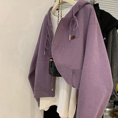 [아리엘스타일]캐주얼 데일리룩 체리후드집업