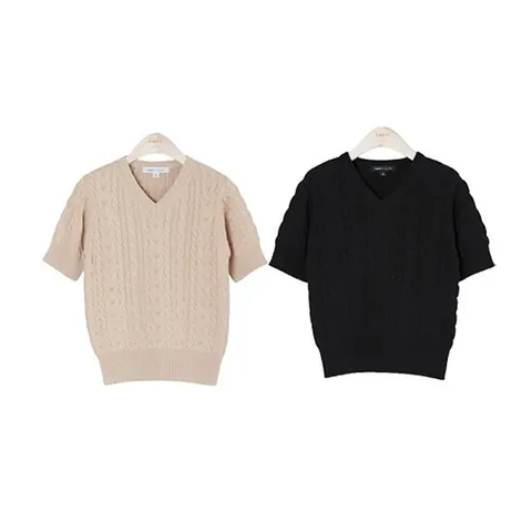 라삐아프  썸머 케이블 브이넥니트 1종 [런칭 가격 44,900원]