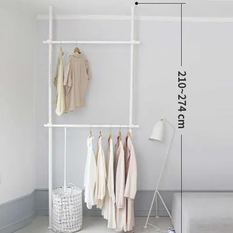 [라일리] Rly 조립식 높이 너비 조절 가능 공간 활용 철제 행거