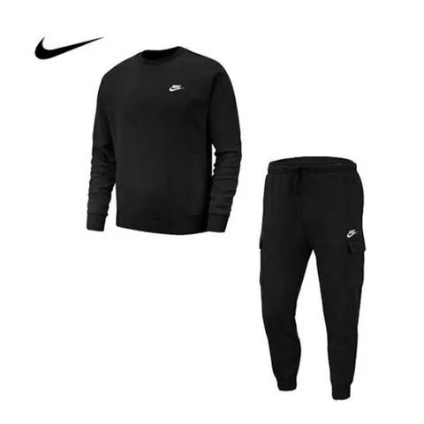 [나이키]나이키 트레이닝복 맨투맨카고세트 블랙 기모 국내AS