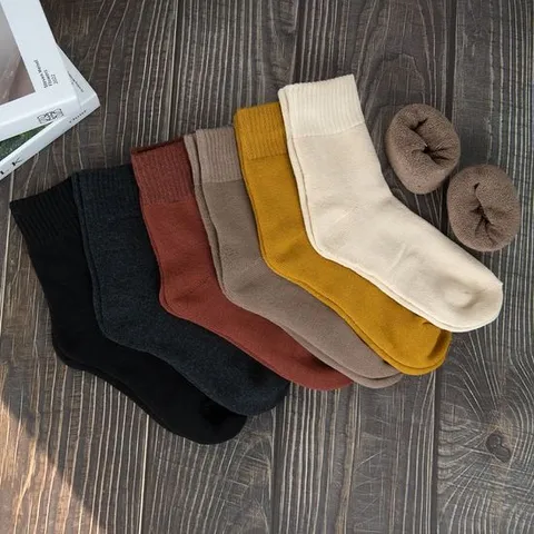 겨울 목긴 양말 컬러 데일리 기모 양말