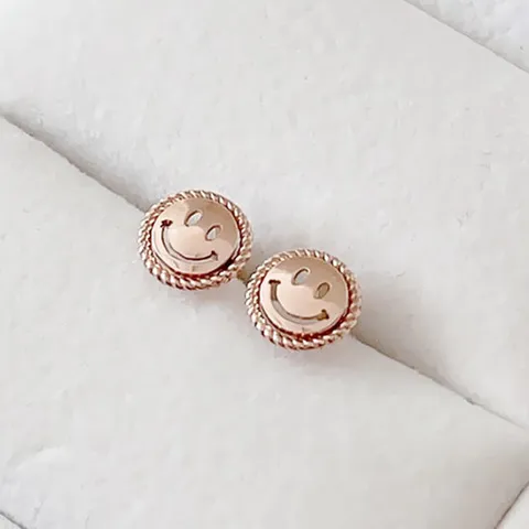 14K 데일리 패션 스마일 귀걸이