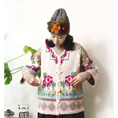 [앞머리]아기자기 로맨틱 감성 뜨개 니트 가디건n0118