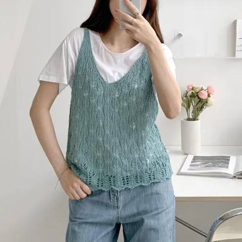 [옷자락 GS 단독] 여자 봄 여름 동남아룩 스카시 뷔스티에 니트조끼