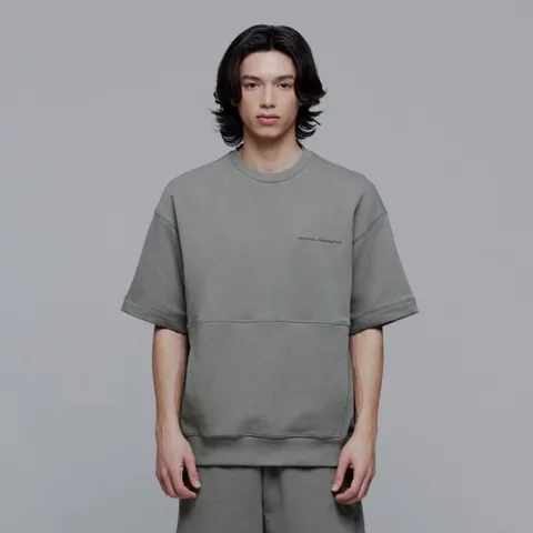 내셔널지오그래픽 N242USW030 피타 세미오버핏 반팔 맨투맨 LICHEN KHAKI