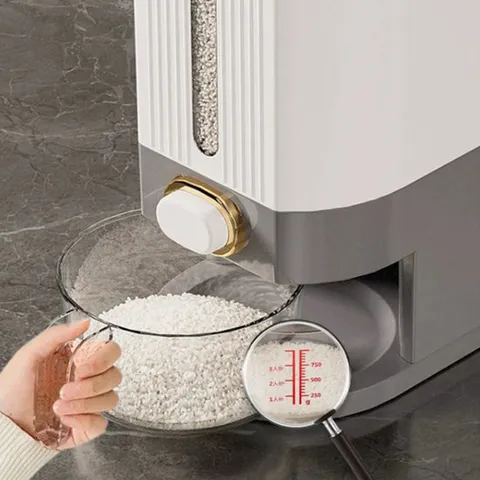 원터치 계량 쌀통 5kg 쌀 보관통 쌀보관함 스마트 쌀통 쌀독