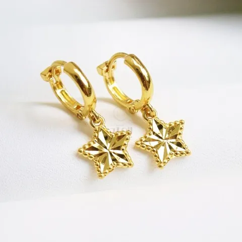 [가앤] 24k순금 구슬 별 원터치 귀걸이 3.75g