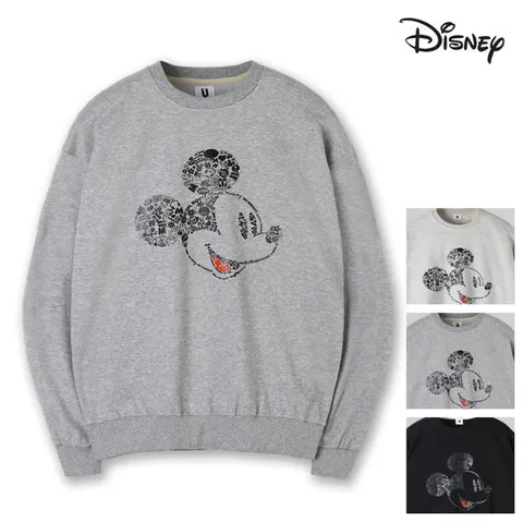 [일구팔일]디즈니 이모티콘 미키마우스 프린팅 남여공용 맨투맨(