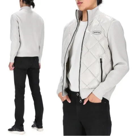 [듀베티카] 로고 VUDJ30235K0001 SAL 니트믹스 퀼팅 패딩 골프패