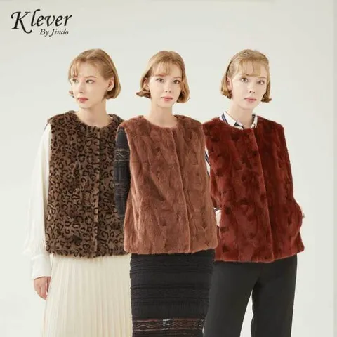 [ 롯데백화점 ]에센셜 스크랩 유색 밍크 베스트(K3W4MV50_)