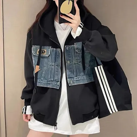 [아리엘스타일]멋스러운 캐주얼룩 빌르모후드집업