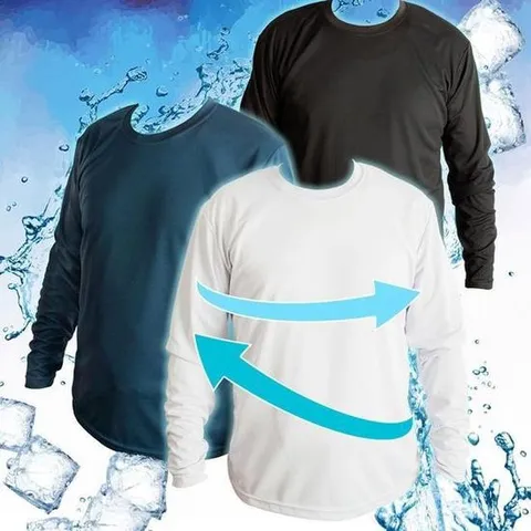 국산 쿨론 기능 냉감 쿨링 라운드 티셔츠 쿨론 긴팔티