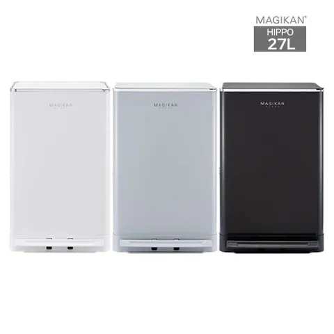 매직캔 크롬 히포 27L MH280CR 4중냄새차단 휴지통 더블락시스템