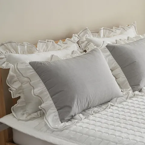 프릴 60수 순면 먼지없는 사계절 누빔 큰 베개 커버 50x70 (1장)