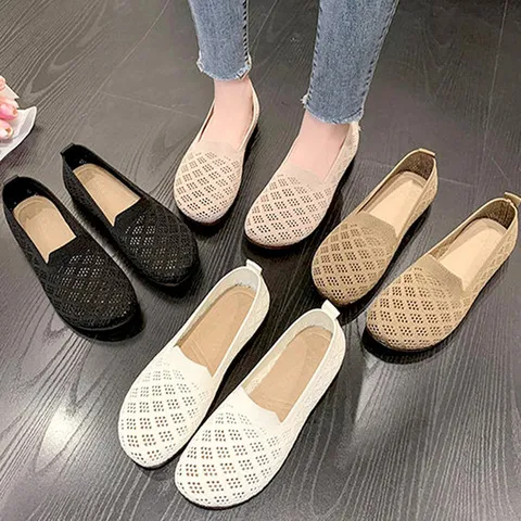 시원한 니트여성 여름 단화 플랫슈즈 B20