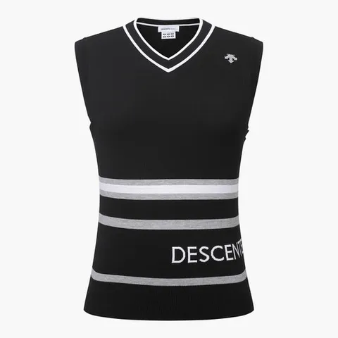 (가격인하) [데상트골프] 여성 V넥 니트 베스트