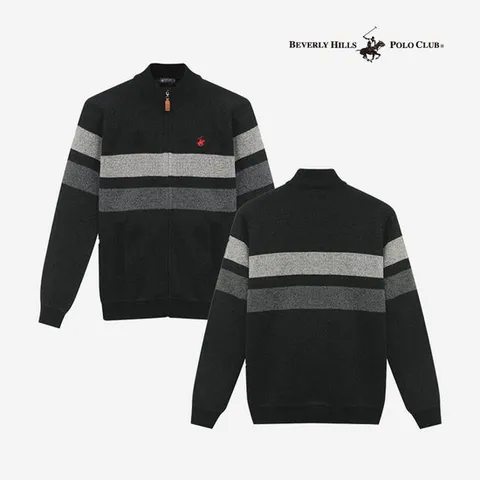 [GS][비버리힐스폴로클럽] 남성 스트라이프 니트 집업