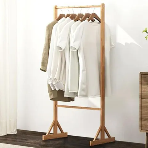 [라일리] Rly 슬림 폭좁은 옷걸이랙 고정형 우드 나무디자인 조