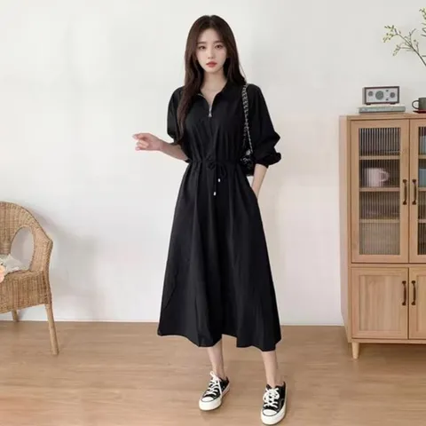 [179st.w]KAA 2677 여자프론트지퍼카라롱원피스