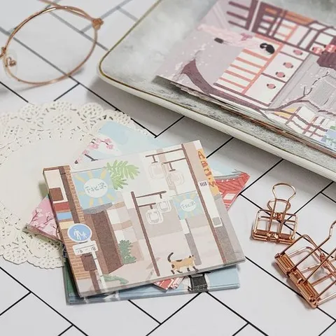 일러스트 감성 메모지 일본