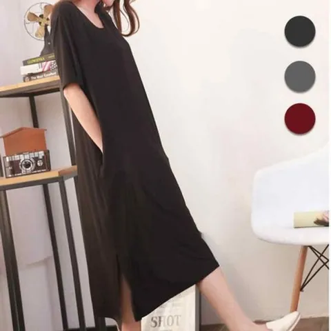 봄원피스 잠옷 브이넥 롱레이온 원피스