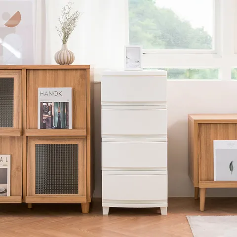 4단 라이프랩 서랍장 40cm 화이트 서랍박스/수납박스/옷수납