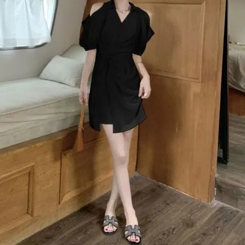 여름여자옷 하이웨스트디자인 여름옷 양어깨 트임 미