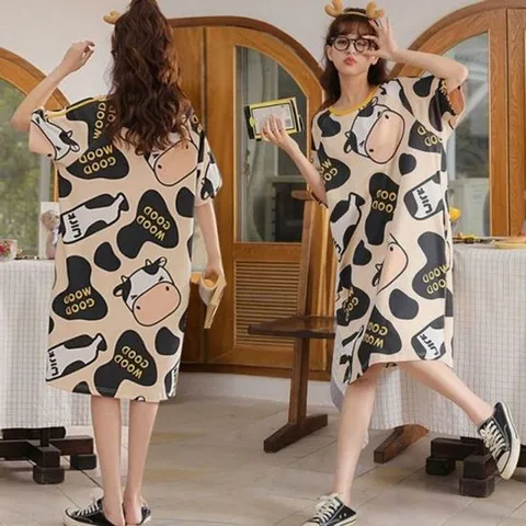 슬립웨어 원피스 일자핏 홈웨어 밀크카우포인트 원포켓 슬립웨