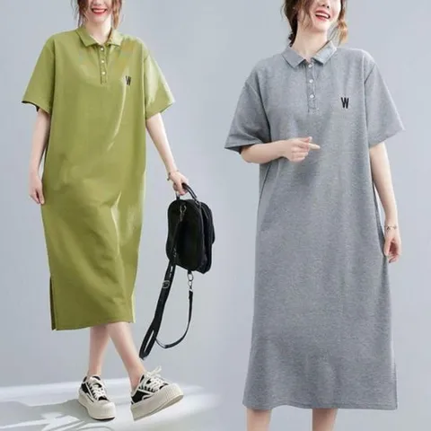 원피스 원피스나라 카라 레터링 카라넥 베이직