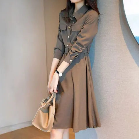 정장원피스 여성 우아한 프렌치카라 벨트 원피스 하객룩