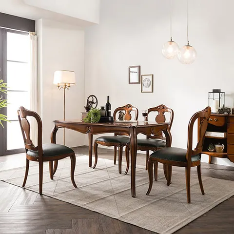 [더리체] 보노 엔틱 4인 식탁의자세트