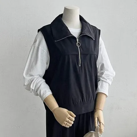 여자 SS 베스트 하프집업 카라 아웃도어 베스트