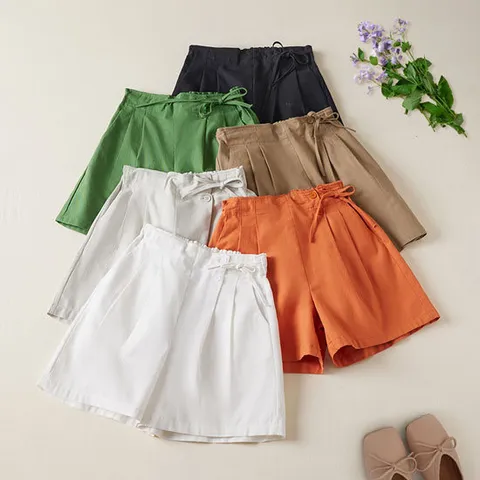 [코코에보니]사이드스트링린넨밴딩팬츠/린넨밴딩반바지/PT-818