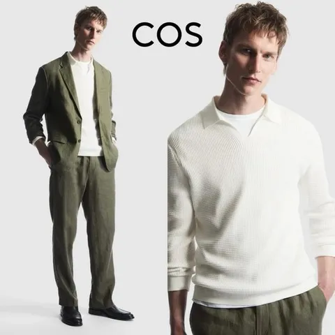 코스 Cos CO550AA16CQD 남자 와플 니트 폴로 셔츠