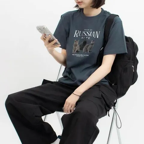 [험블] 여성 프린트 17수 여름 면 이너 반팔티