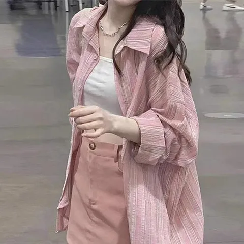 [아리엘스타일]여성스러운 캐주얼룩 크레노롱셔츠