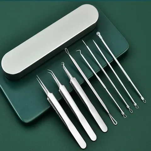 [프로셀러] 스테인레스 8종 피지압출기 블랙헤드 핀셋 피지제거기