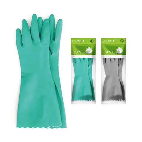 베스트레이온코팅주방장갑 연두.그레이10매