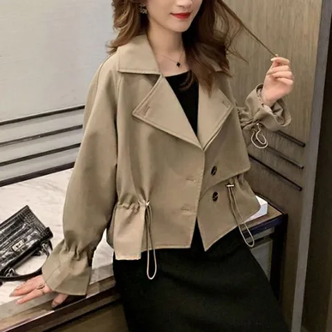 라이더자켓 여자 봄 가을 패션 외투 숏 짧은 트렌치 코트