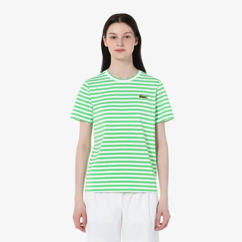 [라코스테 공식]여성 스트라이프 반팔 티셔츠 TF251E-54G UYX