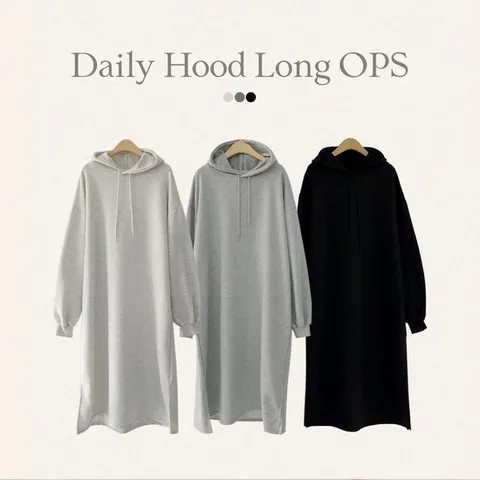 [하늘바라기]데이즌 후드 롱 원피스