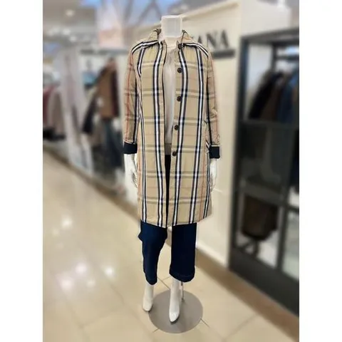 후라밍고 세이브존01 체크누빔트렌치코트 FMD191010