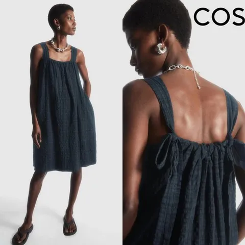 코스 Cos CO550AA64MIH 여자 민소매 체크 시어서커 원피스