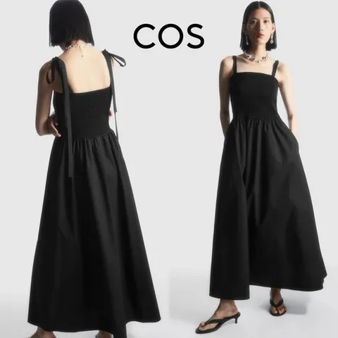 코스 Cos CO550AA81BNY 여자 타이 디테일 스목 미디 원피스