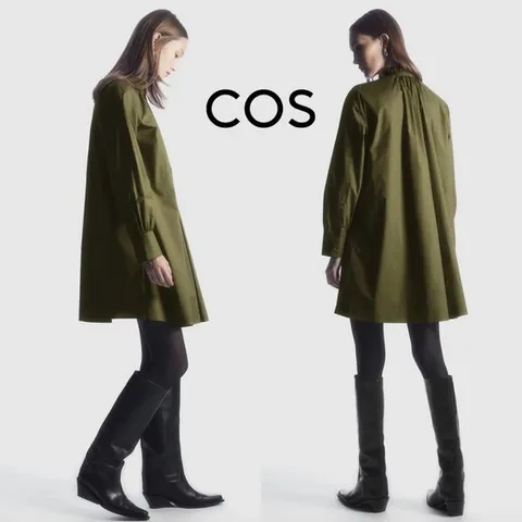 코스 Cos CO550AA42VWR 여자 러플 칼라 미니 셔츠 원피스 드레스