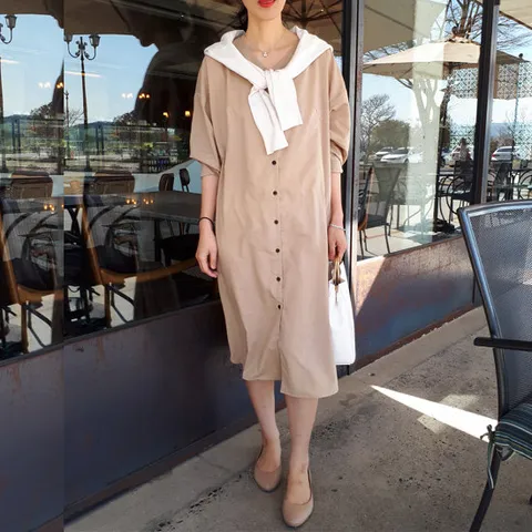 [엠지] 셔츠 원피스 결혼식 하객룩 빅사이즈 77 88 40대 50대