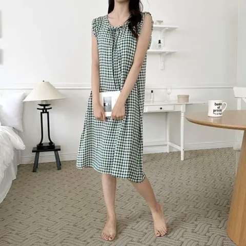 키릴 원피스 SD 레이온 체크 셔링나시 230702