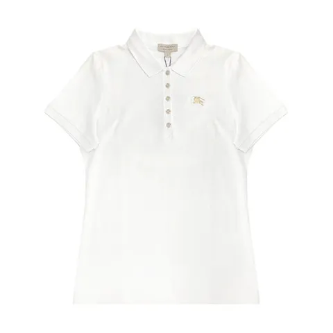 [버버리] 여성 반팔 금장로고 PK 셔츠/화이트/80041231