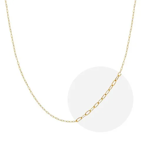 [모아르] 18K 미니 클립 체인 목걸이 줄 옐로우 골드 0.7mm